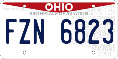 OH license plate FZN6823