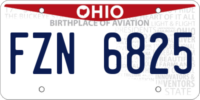 OH license plate FZN6825