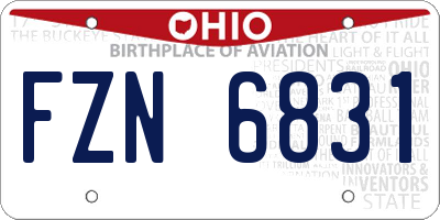 OH license plate FZN6831