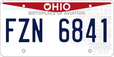 OH license plate FZN6841