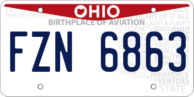 OH license plate FZN6863