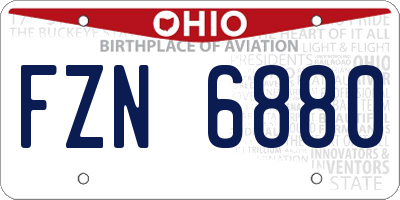 OH license plate FZN6880