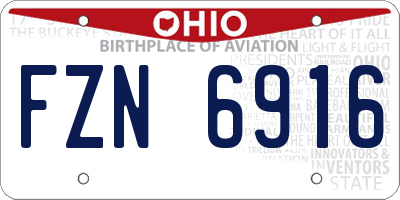 OH license plate FZN6916
