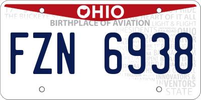 OH license plate FZN6938