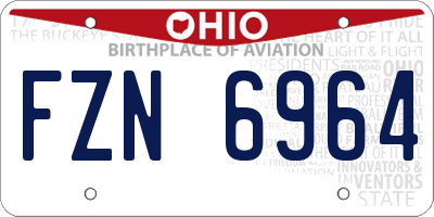OH license plate FZN6964