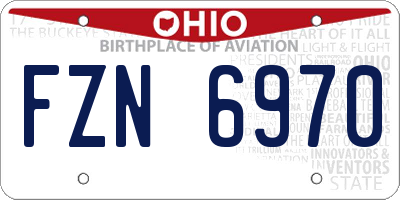OH license plate FZN6970