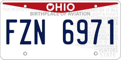 OH license plate FZN6971