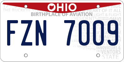 OH license plate FZN7009