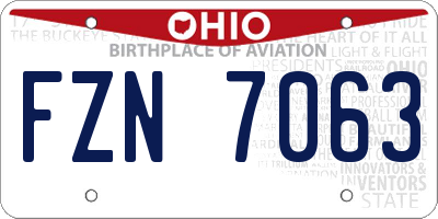 OH license plate FZN7063
