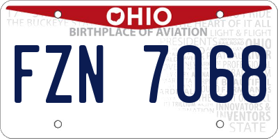 OH license plate FZN7068