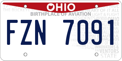 OH license plate FZN7091