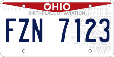 OH license plate FZN7123