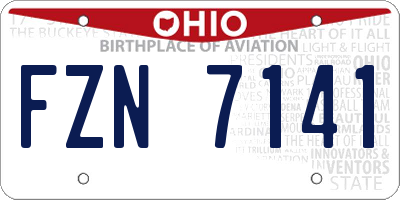 OH license plate FZN7141