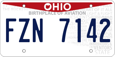 OH license plate FZN7142