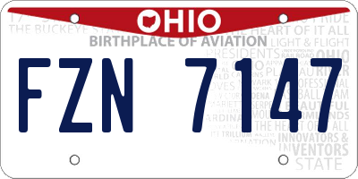 OH license plate FZN7147