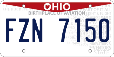 OH license plate FZN7150