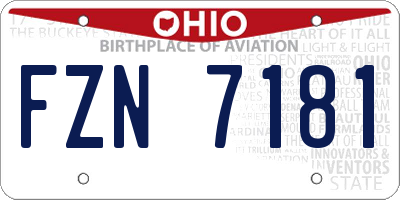 OH license plate FZN7181