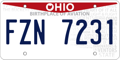 OH license plate FZN7231