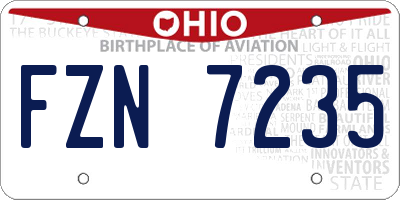OH license plate FZN7235