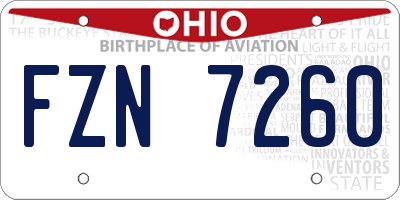 OH license plate FZN7260
