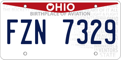 OH license plate FZN7329