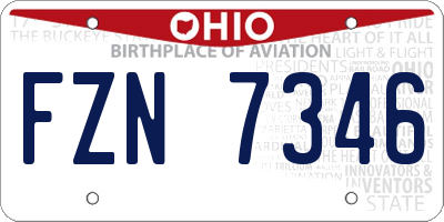 OH license plate FZN7346