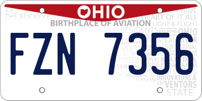 OH license plate FZN7356