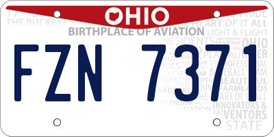 OH license plate FZN7371