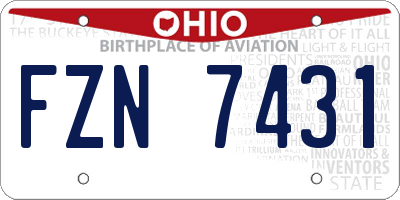 OH license plate FZN7431