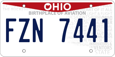 OH license plate FZN7441
