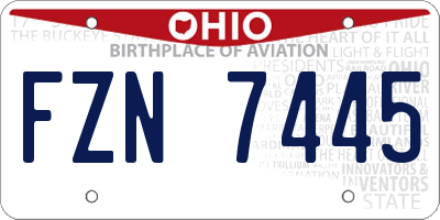 OH license plate FZN7445