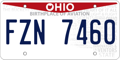 OH license plate FZN7460