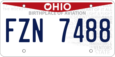OH license plate FZN7488