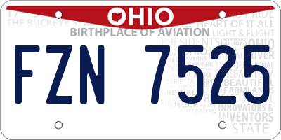 OH license plate FZN7525