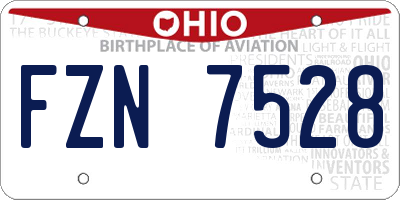 OH license plate FZN7528