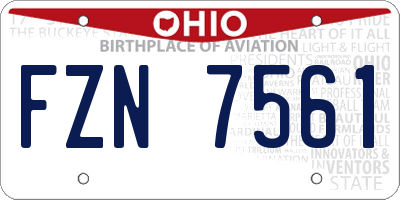 OH license plate FZN7561
