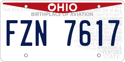 OH license plate FZN7617