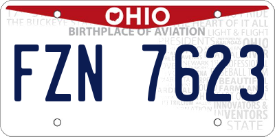 OH license plate FZN7623