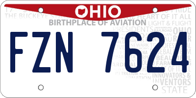 OH license plate FZN7624