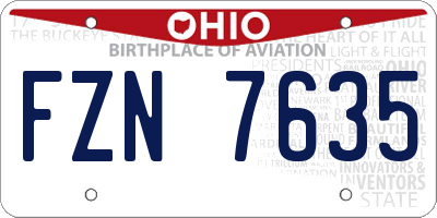 OH license plate FZN7635