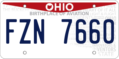 OH license plate FZN7660