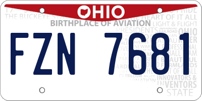 OH license plate FZN7681