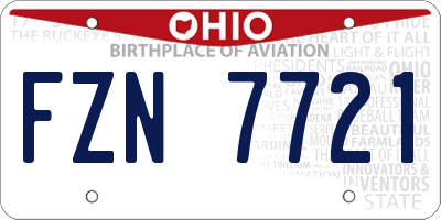 OH license plate FZN7721