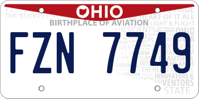 OH license plate FZN7749