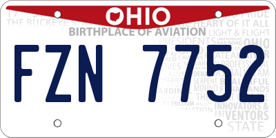 OH license plate FZN7752
