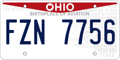 OH license plate FZN7756