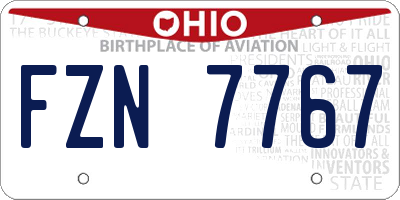OH license plate FZN7767