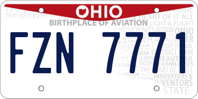 OH license plate FZN7771