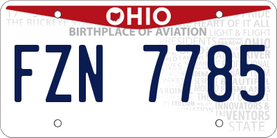 OH license plate FZN7785