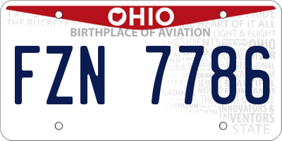 OH license plate FZN7786